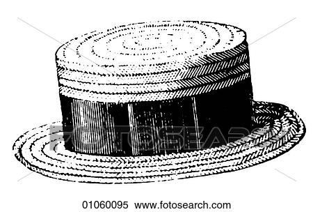 Stock Illustration - Fashion & Costume - line art c. 1890`s Straw hat "boater", "skimmer" In this period Cuba fought Spain for its independence (1895); H. G. Wells published "The Time Machine"; King Gillette invented the safety razor(1895) and the first modern Olympics. Fotosearch