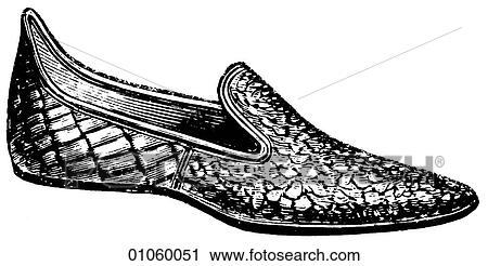 Clip Art - Fashion & Costume - line art c. 1895 Male or Female slipper In this period Cuba fought Spain for its independence (1895); H. G. Wells published "The Time Machine"; King Gillette invented the safety razor(1895) and the first modern Olympics were held in. Fotosearch