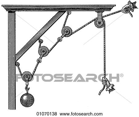 Science & Medicine - line art (aa4) (Scientific) Physics Mechanical power Pulley Archimedes (287-212 BC) who worked out the principle of the lever and other simple machines demonstrated them by pulling a ship onto land by himself. He said of the princip View Large Illustration Stock Illustration - Science & Medicine - line art (aa4) (Scientific) Physics Mechanical power Pulley Archimedes (287-212 BC) who worked out the principle of the lever and other simple machines demonstrated them by pulling a ship onto land by himself. He said of the princip. Fotosearch
