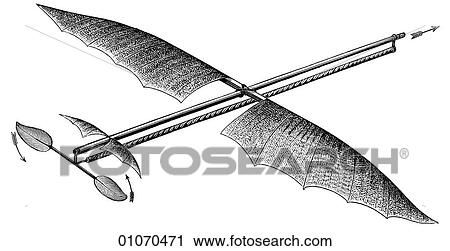 Science & Medicine - line art (Scientific) Aeronautics - Aerial Machines Apparatus capable of Oblique Flight. View Large Illustration Clip Art - Science & Medicine - line art (Scientific) Aeronautics - Aerial Machines Apparatus capable of Oblique Flight.. Fotosearch