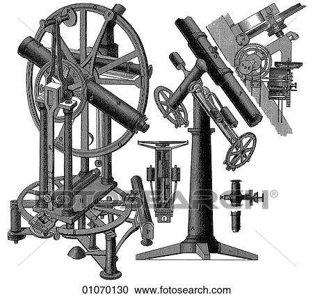 Clipart - Science & Medicine - line art (Scientific) Astronomy Telescopes. Fotosearch