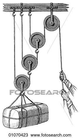 Drawing - Science & Medicine - line art (Scientific) Physics Mechanical Power Pulley Archimedes (287-212 BC) who worked out the principle of the lever and other simple machines demonstrated them by pulling a ship onto land by himself. He said of the principle of. Fotosearch