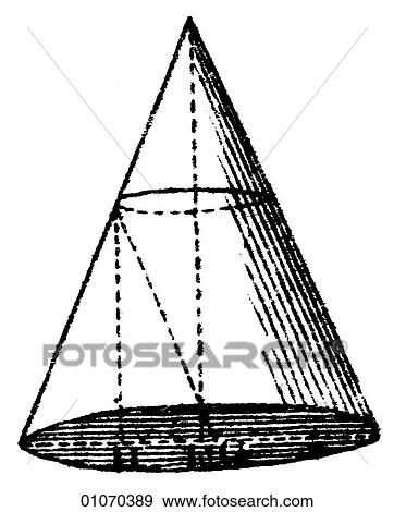 Stock Illustration - Science & Medicine - line art (Scientific) Mathematics cone. Fotosearch