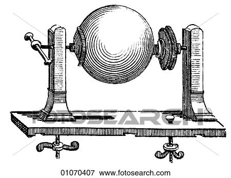 Stock Illustration - Science & Medicine - line art (Scientific) Electricity Generating static electricity. Fotosearch