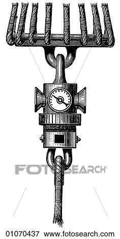 Stock Illustration - Science & Medicine - line art (Scientific) Aeronautics - Aerial Machines Dynamometer. Fotosearch