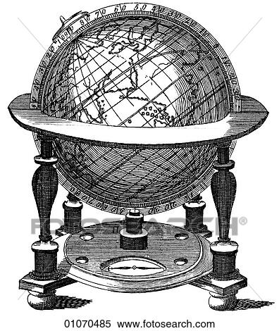 Science & Medicine - line art (Scientific) Geography Globe View Large Illustration Stock Illustration - Science & Medicine - line art (Scientific) Geography Globe. Fotosearch