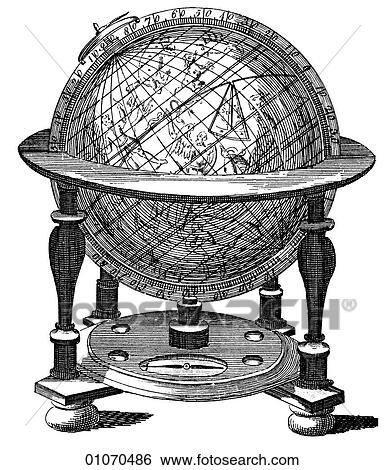 Stock Illustration - Science & Medicine - line art (Scientific) Geography Globe. Fotosearch