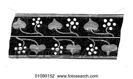 Drawing - Patterns & Motifs - Ancient Greece - line art Ornamented Band, 500-300BC. Fotosearch
