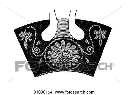 Patterns & Motifs - Ancient Greece - line art Leaf ornament below the handle of a vase View Large Illustration Stock Illustration - Patterns & Motifs - Ancient Greece - line art Leaf ornament below the handle of a vase. Fotosearch