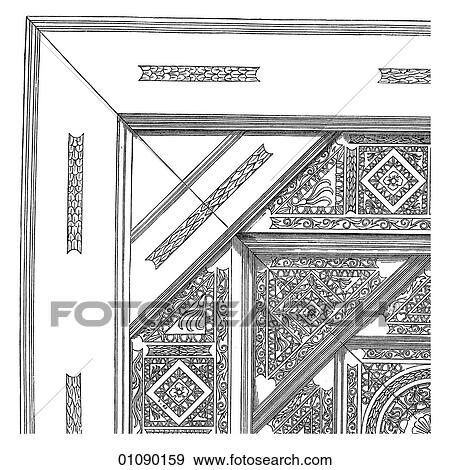 Patterns & Motifs - Ancient Greece - line art Ceiling of tomb at Mylasa, 400BC View Large Illustration Stock Illustration - Patterns & Motifs - Ancient Greece - line art Ceiling of tomb at Mylasa, 400BC. Fotosearch