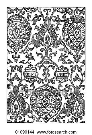 Patterns & Motifs - Arabia - line art Arabian Textile Ornament, c. 1700 View Large Illustration Stock Illustration - Patterns & Motifs - Arabia - line art Arabian Textile Ornament, c. 1700. Fotosearch