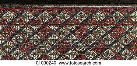 Patterns & Motifs - (Color) A Victorian carpet design with Mediterranean influences c. 1840. View Large Illustration Clipart - Patterns & Motifs - (Color) A Victorian carpet design with Mediterranean influences c. 1840.. Fotosearch