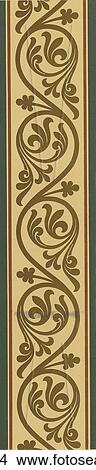 Patterns & Motifs - England - (Color) A vertical, Victorian scroll-work border c. 1850 View Large Illustration Stock Illustration - Patterns & Motifs - England - (Color) A vertical, Victorian scroll-work border c. 1850. Fotosearch