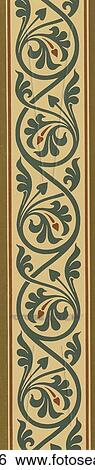 Patterns & Motifs - England - color A vertical, Victorian scroll-work border c. 1850 View Large Illustration Stock Illustration - Patterns & Motifs - England - color A vertical, Victorian scroll-work border c. 1850. Fotosearch