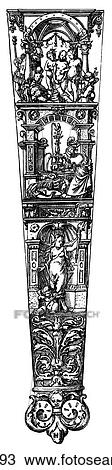 Patterns & Motifs - Germany - line art Design for the Scabbard of a Dagger. By Hans Holbein, the Younger (1497-1543) The artist`s father was an important artist in his own right and taught both Holbein and his brother. Holbein is perhaps best known fo View Large Illustration Drawing - Patterns & Motifs - Germany - line art Design for the Scabbard of a Dagger. By Hans Holbein, the Younger (1497-1543) The artist`s father was an important artist in his own right and taught both Holbein and his brother. Holbein is perhaps best known fo. Fotosearch