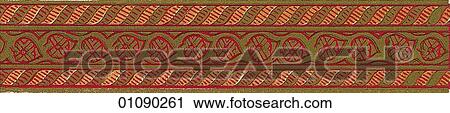 Patterns & Motifs - India - (Color) Indian embroidery c. 1840 View Large Illustration Clip Art - Patterns & Motifs - India - (Color) Indian embroidery c. 1840. Fotosearch