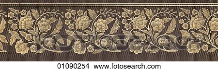 Patterns & Motifs - India - v Indian embroidery c. 1840 View Large Illustration Stock Illustration - Patterns & Motifs - India - v Indian embroidery c. 1840. Fotosearch