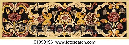 Patterns & Motifs - Italy - (Color) 19th century intarsia - the craft of using wood inlays. This technique was especially popular in Renaissance Italy. Printed in 1850 but from a pattern created perhaps as early as the 16th century. The motif is the aca View Large Illustration Stock Illustration - Patterns & Motifs - Italy - (Color) 19th century intarsia - the craft of using wood inlays. This technique was especially popular in Renaissance Italy. Printed in 1850 but from a pattern created perhaps as early as the 16th century. The motif is the aca. Fotosearch