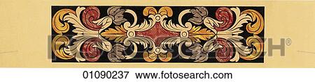 Patterns & Motifs - Italy - (Color) 19th century intarsia - the craft of using wood inlays. This technique was especially popular in Renaissance Italy. Printed in 1850 but from a pattern created perhaps as early as the 16th century. The motif is the aca View Large Illustration Stock Illustration - Patterns & Motifs - Italy - (Color) 19th century intarsia - the craft of using wood inlays. This technique was especially popular in Renaissance Italy. Printed in 1850 but from a pattern created perhaps as early as the 16th century. The motif is the aca. Fotosearch