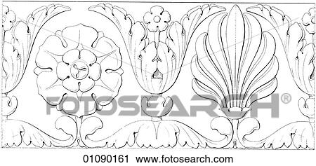Patterns & Motifs - Italy - line art Details from a frieze in the Chapel of San Giovanni View Large Illustration Clip Art - Patterns & Motifs - Italy - line art Details from a frieze in the Chapel of San Giovanni. Fotosearch