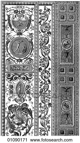 Clip Art - Patterns & Motifs - Italy - line art Ornaments from the Loggia of the Vatican, by Raphael, (1483-1520) The artist was a student of both Michelangelo and Leonardo Da Vinci. Although he only lived to the age of 37 he made an enormous contribution to the. Fotosearch