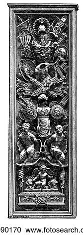 Patterns & Motifs - Italy - line art Filling of the Panel of a Pilaster. Museum at Turin. From the Tomb of Gaston de Foix who died in 1512 by the artist Agostino Busti, called Bambaja, born about 1470. This piece was made in the same year Michelangelo f View Large Illustration Clipart - Patterns & Motifs - Italy - line art Filling of the Panel of a Pilaster. Museum at Turin. From the Tomb of Gaston de Foix who died in 1512 by the artist Agostino Busti, called Bambaja, born about 1470. This piece was made in the same year Michelangelo f. Fotosearch