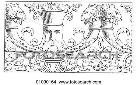 Patterns & Motifs - Italy - line art Sgraffito Frieze decoration, 16th century Sgraffito means "scratched" in Italian. It describes a decorative technique in which a base surface is covered with material of another color and then the design is "scrat View Large Illustration Stock Illustration - Patterns & Motifs - Italy - line art Sgraffito Frieze decoration, 16th century Sgraffito means "scratched" in Italian. It describes a decorative technique in which a base surface is covered with material of another color and then the design is "scrat. Fotosearch