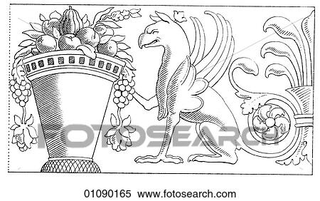 Patterns & Motifs - Italy - line art Sgraffito Frieze decoration, 16th century Sgraffito means "scratched" in Italian. It describes a decorative technique in which a base surface is covered with material of another color and then the design is "scrat View Large Illustration Stock Illustration - Patterns & Motifs - Italy - line art Sgraffito Frieze decoration, 16th century Sgraffito means "scratched" in Italian. It describes a decorative technique in which a base surface is covered with material of another color and then the design is "scrat. Fotosearch