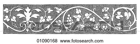Patterns & Motifs - Italy - line art Ornament in Stone at Florence, 15th century View Large Illustration Stock Illustration - Patterns & Motifs - Italy - line art Ornament in Stone at Florence, 15th century. Fotosearch