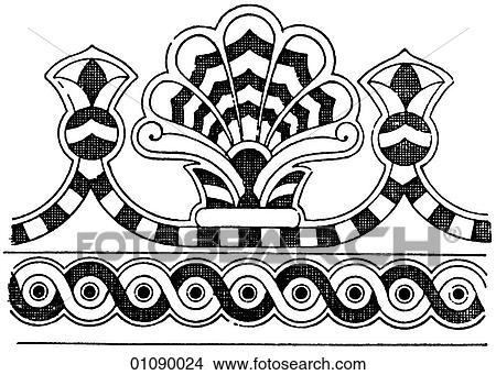 Stock Illustration - Patterns & Motifs - line art Assyrian Ornaments Assyria is an ancient kingdom in Mesopotamia (modern day northern Iraq and south eastern Turkey) which lies between the Tigris & Euphrates rivers (Mesopotamia is Greek for "between the rivers") - arguabl. Fotosearch