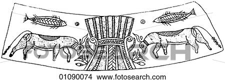 Stock Illustration - Patterns & Motifs - line art Assyrian Ornament Highly stylized motifs and decorative patterns. Assyria is an ancient kingdom in Mesopotamia (modern day northern Iraq and south eastern Turkey) which lies between the Tigris & Euphrates rivers (Mesopotamia. Fotosearch