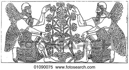Stock Illustration - Patterns & Motifs - line art Assyrian Ornament Highly stylized motifs and decorative patterns. Assyria is an ancient kingdom in Mesopotamia (modern day northern Iraq and south eastern Turkey) which lies between the Tigris & Euphrates rivers (Mesopotami. Fotosearch