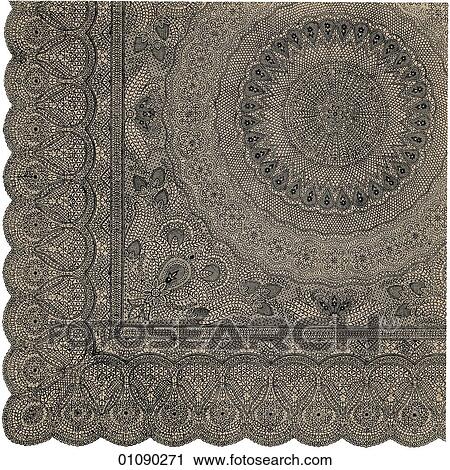 Patterns & Motifs - Malta - (Color) An example of lace from the Island of Malta c. 1850 The Italians have a wonderful expression that describes lace as "stitches in the air" View Large Illustration Clip Art - Patterns & Motifs - Malta - (Color) An example of lace from the Island of Malta c. 1850 The Italians have a wonderful expression that describes lace as "stitches in the air". Fotosearch