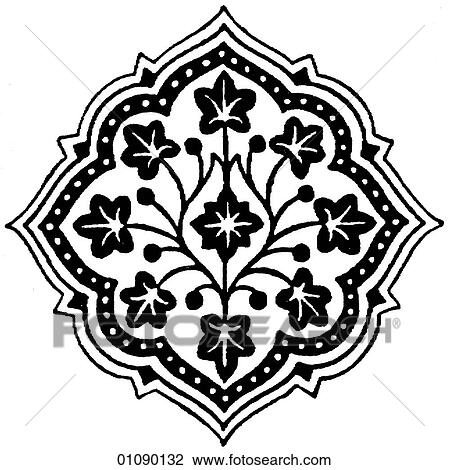 Clip Art of Patterns Motifs  Persia line art Persian 