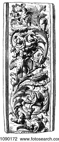 Patterns & Motifs - Switzerland - line art A Pilaster in Marble, from the Cathedral at Lugano, Switzerland, c. 1495 This piece was made about the time that Aldus Manutius, the great Renaissance printer and typographer began to publish his series of Gree View Large Illustration Drawing - Patterns & Motifs - Switzerland - line art A Pilaster in Marble, from the Cathedral at Lugano, Switzerland, c. 1495 This piece was made about the time that Aldus Manutius, the great Renaissance printer and typographer began to publish his series of Gree. Fotosearch