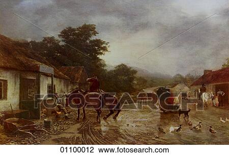 Paintings & Engravings - (Color) - Scotland "A Rainy Day" by Peter Graham, R. A. circa 1870 (The letters R. A. indicate that the artist is a member of the Royal Academy of Art) Graham entered the School of Design in his native Edinburgh at the age of 14 View Large Illustration Drawing - Paintings & Engravings - (Color) - Scotland "A Rainy Day" by Peter Graham, R. A. circa 1870 (The letters R. A. indicate that the artist is a member of the Royal Academy of Art) Graham entered the School of Design in his native Edinburgh at the age of 14. Fotosearch