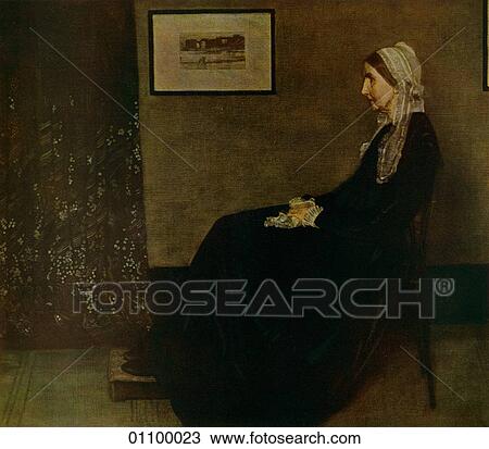 Paintings & Engravings - (Color) - England - America "My Mother" by James McNeill Whistler (1834-1903) This picture is commonly called "Whistler`s Mother". He was greatly influenced by the use of tone in Japanese art and by VelOzquez. Whistler was t View Large Illustration Drawing - Paintings & Engravings - (Color) - England - America "My Mother" by James McNeill Whistler (1834-1903) This picture is commonly called "Whistler`s Mother". He was greatly influenced by the use of tone in Japanese art and by VelOzquez. Whistler was t. Fotosearch