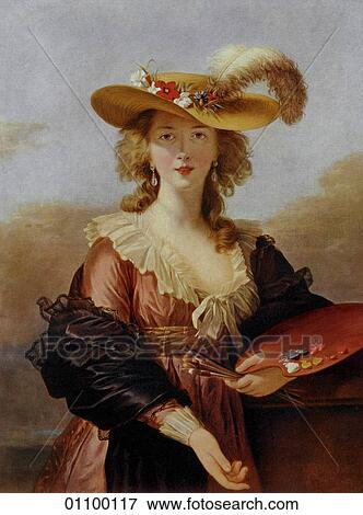 Stock Illustration - Paintings & Engravings - (Color) - France "Portrait Of The Artist" by Elisabeth Louise VigZe Le Brun (1755-1842) When she was just twenty-four, Le Brun painted and befriended Marie Antoinette, Queen of France, (who was beheaded along with her husband. Fotosearch