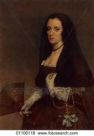 Stock Illustration - Paintings & Engravings - (Color) - Spain "Portrait Of A Spanish Lady" by VelOzquez (1599 - 1660) Born in Seville, Spain, in the same year that Shakespeare built the Globe Theatre in London, Diego Rodriguez de Silva y VelOzquez is one of the greatest o. Fotosearch