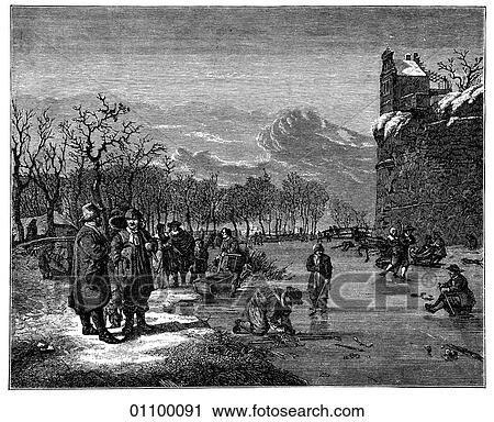 Paintings & Engravings - Engraving - Holland OWinter LandscapeO by Adriaan van de Velde (1639-1672) The painter was the son of the well-known marine artist Willem van de Velde, the Elder. He specialized in landscapes and animals. van de Velde was born i View Large Illustration Clip Art - Paintings & Engravings - Engraving - Holland OWinter LandscapeO by Adriaan van de Velde (1639-1672) The painter was the son of the well-known marine artist Willem van de Velde, the Elder. He specialized in landscapes and animals. van de Velde was born i. Fotosearch