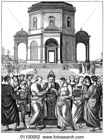 Paintings & Engravings - Engraving - Italy "St. Lawrence distributing Alms" A fresco in the Chapel of Nicolas V in the Vatican. Artist unknown, late 14th century View Large Illustration Drawing - Paintings & Engravings - Engraving - Italy "St. Lawrence distributing Alms" A fresco in the Chapel of Nicolas V in the Vatican. Artist unknown, late 14th century. Fotosearch
