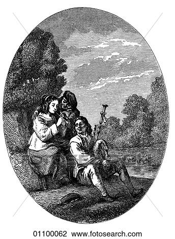 Drawing - Paintings & Engravings - Engraving - Belgium "The Music-Lesson" by David Teniers, the Younger (1610-1690) Teniers was a prolific painter of the Flemish Baroque school. He was born in the year Shakespeare wrote "A Winter`s Tale" and the concept of a. Fotosearch