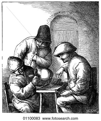 Paintings & Engravings - Engraving - Holland "The Empty Jug" from an etching by Adriaen van Ostade (1610-1685) The painter was a prolific artist who, in addition to executing small scale works in oils, was an accomplished etcher. It is believed that b View Large Illustration Drawing - Paintings & Engravings - Engraving - Holland "The Empty Jug" from an etching by Adriaen van Ostade (1610-1685) The painter was a prolific artist who, in addition to executing small scale works in oils, was an accomplished etcher. It is believed that b. Fotosearch