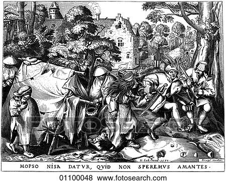 Stock Illustration - Paintings & Engravings - Engraving - Belgium Composition by Peter Breugel (1525-1569) from the engraving by Petrus a Merica Peter or Pieter Bruegel was the first of a dynasty of Flemish painters that survived into the 18th century through his sons Jan an. Fotosearch