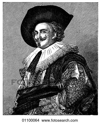 Paintings & Engravings - Engraving - Holland - Belgium "Portrait of an Officer" by Frans Hals, (1580 - 1666) Hals was born at Antwerp in Flanders the year Francis Drake returned from his voyage of circumnavigation of the globe and in which the Spani View Large Illustration Stock Illustration - Paintings & Engravings - Engraving - Holland - Belgium "Portrait of an Officer" by Frans Hals, (1580 - 1666) Hals was born at Antwerp in Flanders the year Francis Drake returned from his voyage of circumnavigation of the globe and in which the Spani. Fotosearch