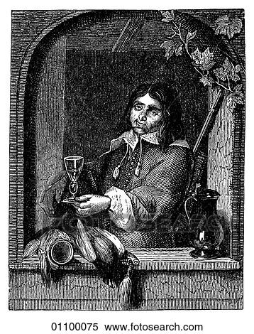 Paintings & Engravings- Engraving - Holland Painting in the Netherlands in the 17th. Century. "Self-Portrait" by Gabriel Metsu (1629-1667) Metsu began his career as painter of religious scenes but changed to depictions of commercial life in the marke View Large Illustration Stock Illustration - Paintings & Engravings- Engraving - Holland Painting in the Netherlands in the 17th. Century. "Self-Portrait" by Gabriel Metsu (1629-1667) Metsu began his career as painter of religious scenes but changed to depictions of commercial life in the marke. Fotosearch