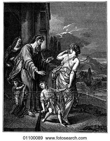 Stock Illustration - Paintings & Engravings - Engraving - Holland "The Expulsion of Hagar" by Adriaan van der Werff (1659-1722) A scene from the old testament - Hagar was purchased in Egypt as a maid to his wife Sarah, who could not conceive a child. Sarah gave Hagar to. Fotosearch