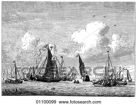 Stock Illustration - Paintings & Engravings - Engraving - Holland "Marine" by Willem van de Velde the Younger (1633-1707) The artist was the son of the well-known marine painter, Willem van de Velde, the Elder and brother of Adriaen van de Velde, a painter noted for his. Fotosearch