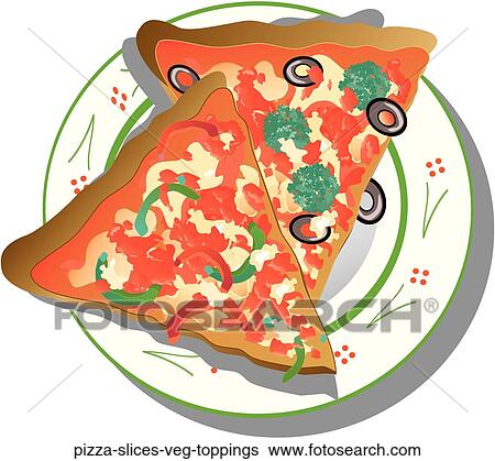 ピザ Slices Veg トッピング イラスト Pizza Slices Veg Toppings Fotosearch