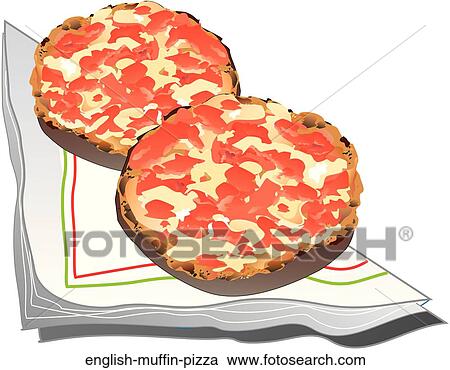 英国マフィンピザ クリップアート 切り張り イラスト 絵画 集 English Muffin Pizza Fotosearch